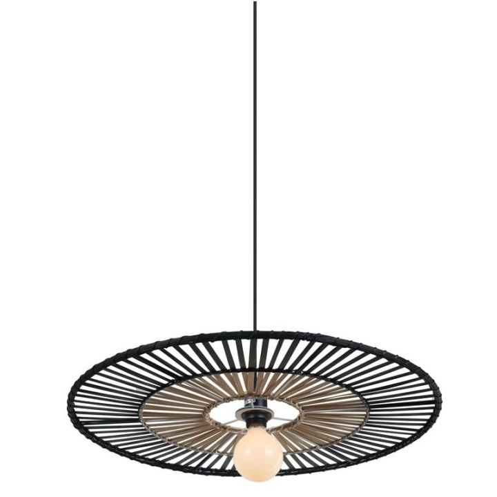 Pendul Bamboo Eclipse 1xE27 - Negru, Natural - Img 2