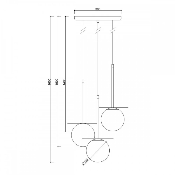 Pendul BORRA B 3P white triple, alb - Img 3