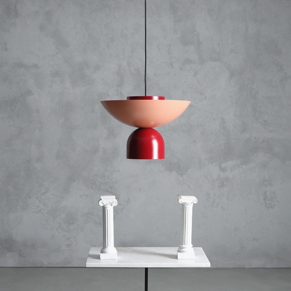 Pendul Ilia 37 cm 1xE27 - Roșu vin + Coral + Roșu - Img 3