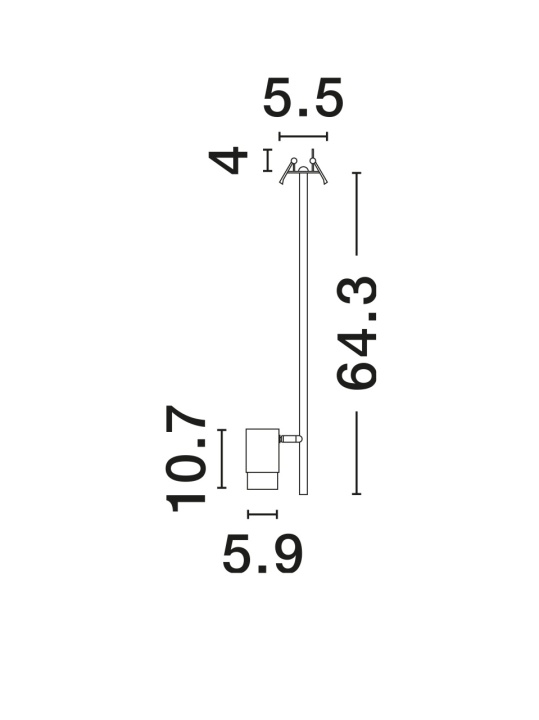Pendul Pongo Negru / Auriu Ø5,9 x H 64,3 cm - Img 5