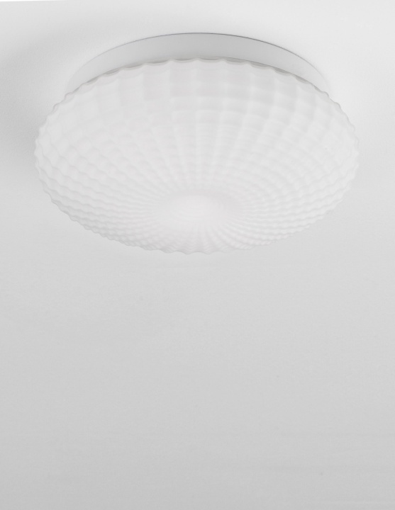 Plafoniera Clam Alb Ø30 x H 12 cm - Img 3