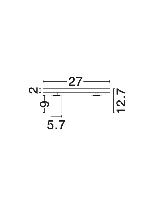 Plafoniera Inus Negru / Auriu 27 x 6 x 12,7 cm - Img 4