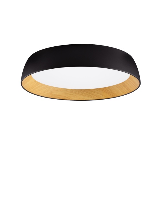 Plafoniera Sigi Negru / Lemn Ø60 x H 12 cm - Img 2