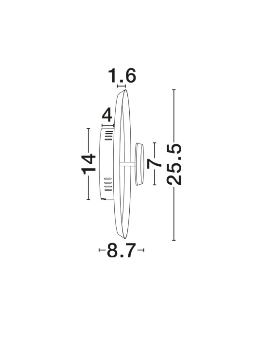Aplica Dorell Negru Ø25,5 x H 8,7 cm - Img 2