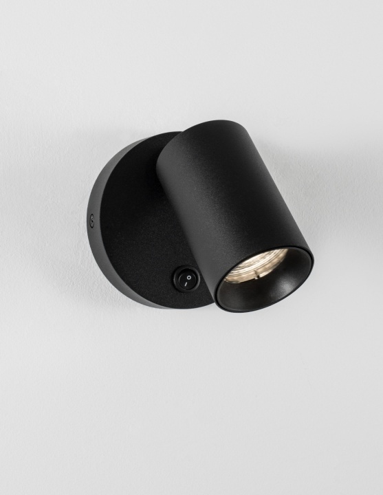 Aplica perete pentru pat Net Negru Ø5,7 x H 10,5 cm - Img 3