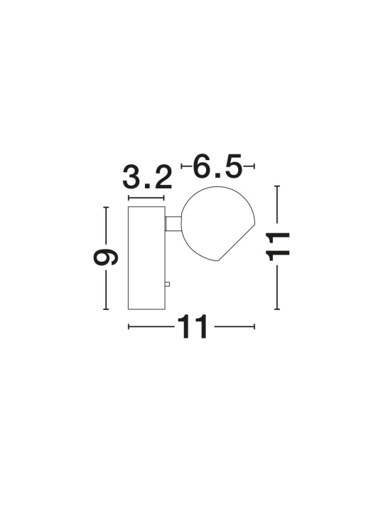 Aplica perete pentru pat Sfera Auriu 9 x 11 x 11 cm - Img 2