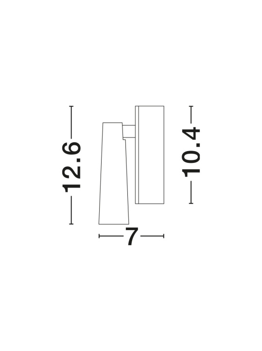 Aplica perete pentru pat Tico Negru Ø10,4 x H 12,6 cm - Img 2