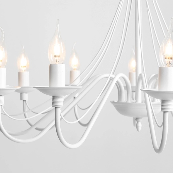 Candelabru Róża 85 cm 12xE14 - Alb - Img 3