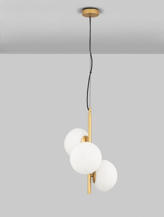 Corp de iluminat suspendat Allen Alb / Gold Matt Ø32,5 x H 120 cm - Img 4