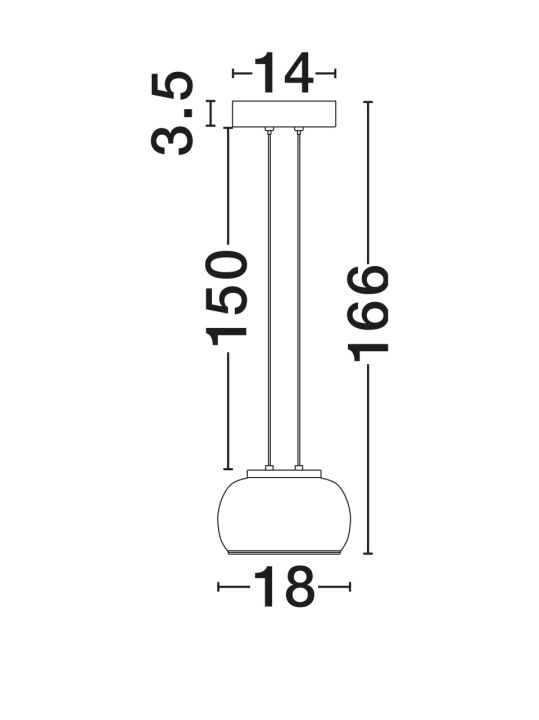 Corp de iluminat suspendat Bios Gri / Negru Ø18 x H 166 cm - Img 5