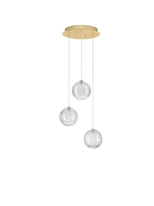Corp de iluminat suspendat Blazik Transparent / Auriu Ø36,5 x H 150 cm - Img 2