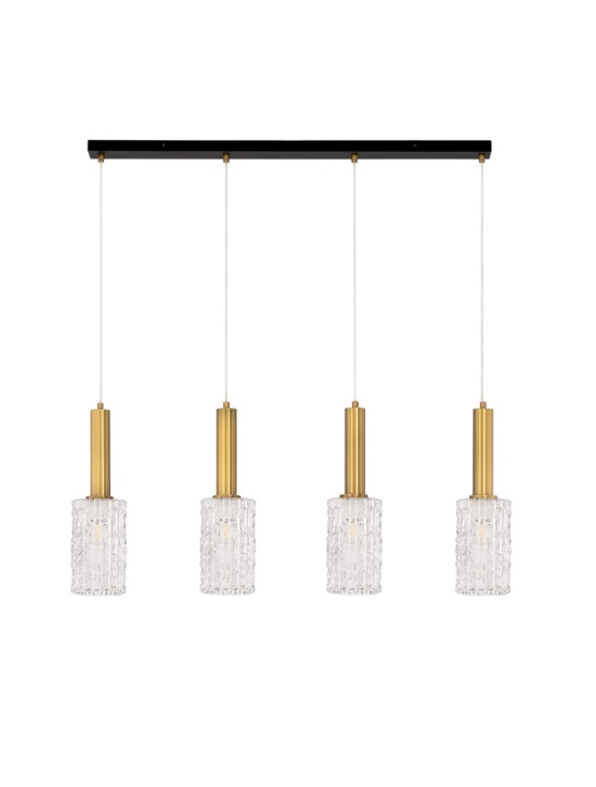Corp de iluminat suspendat Certa Transparent / Auriu 90 x 12,5 x 120 cm - Img 2