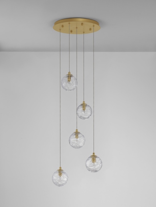 Corp de iluminat suspendat Coen Transparent / Auriu Ø35 x H 180 cm - Img 3