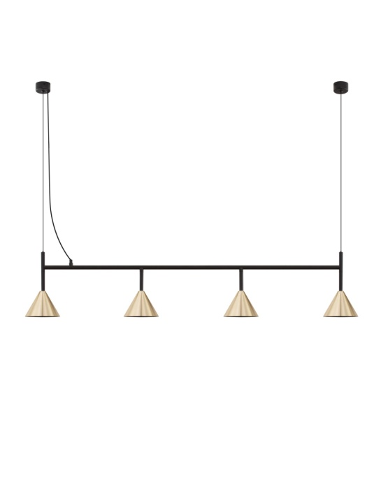 Corp de iluminat suspendat Conico Auriu / Negru 120 x 11,6 x 150 cm - Img 2