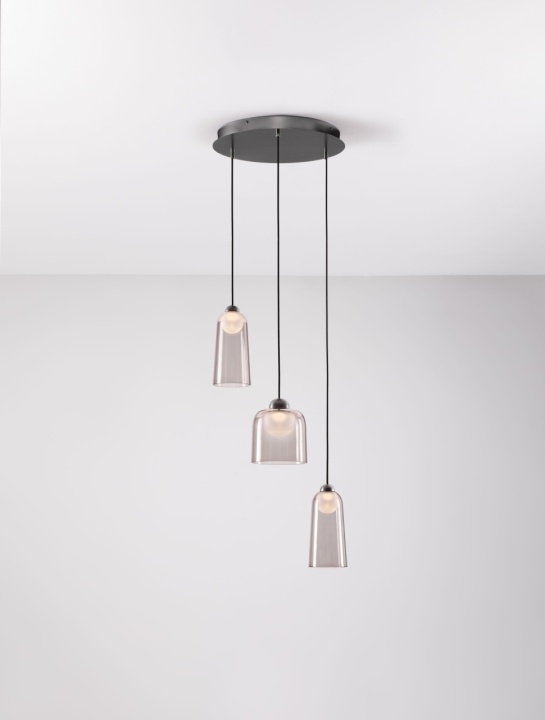 Corp de iluminat suspendat Dione Negru / Smokey Ø35 x H 200 cm - Img 4