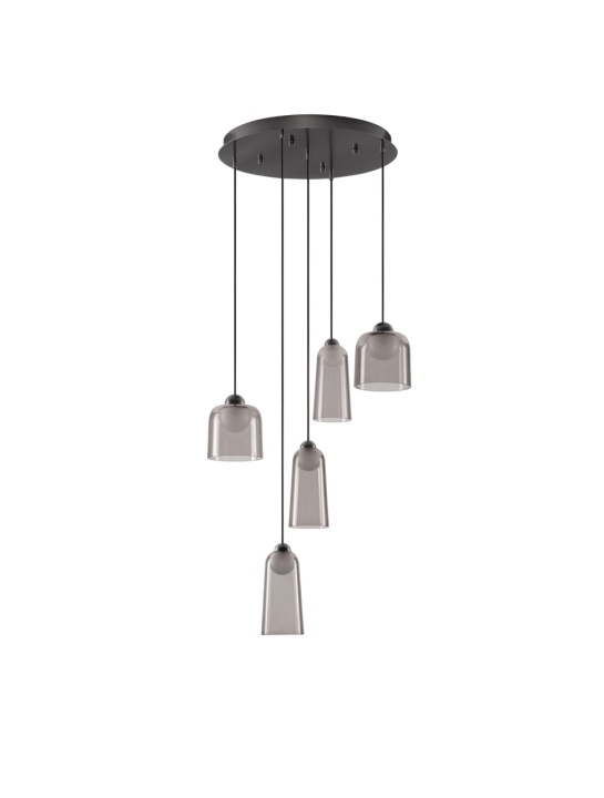 Corp de iluminat suspendat Dione Negru / Smokey Ø45 x H 200 cm - Img 2