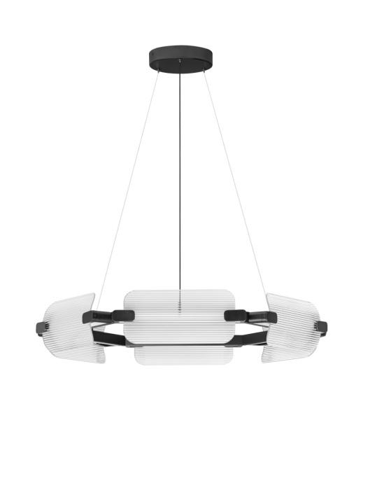Corp de iluminat suspendat Emery Negru / Transparent Ø81,5 x H 150 cm - Img 2