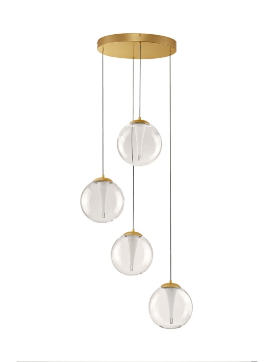 Corp de iluminat suspendat Galeo Transparent / Auriu Ø56 x H 179 cm - Img 2