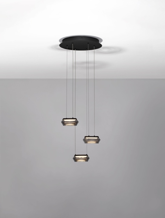Corp de iluminat suspendat Jailyn Negru / Smokey Ø35 x H 160 cm - Img 4