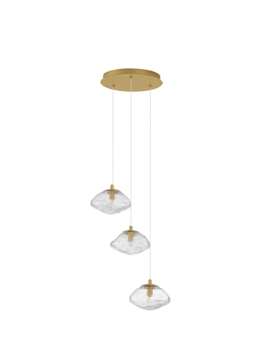 Corp de iluminat suspendat King Transparent / Auriu Ø25 x H 180 cm - Img 2
