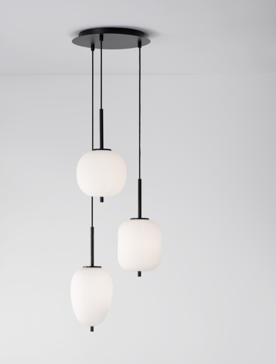 Corp de iluminat suspendat Lato Opal / Negru Ø30 x H 120 cm - Img 5