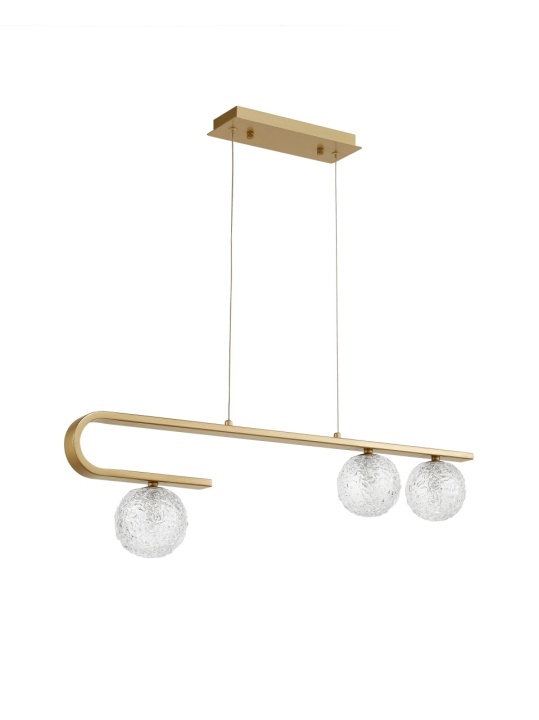 Corp de iluminat suspendat Mirano Transparent / Auriu 80 x 10 x 180 cm - Img 2
