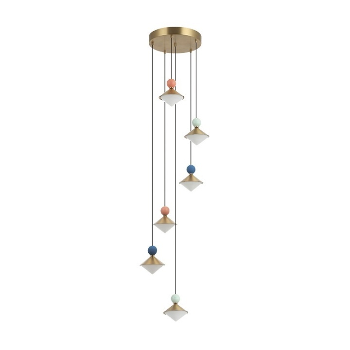Corp de iluminat suspendat Murano Gioia LED 3000K - Gri, Alamă, Beige - Img 2