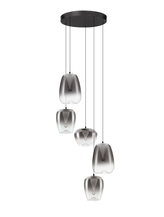 Corp de iluminat suspendat Oblo Gri / Negru Ø47 x H 227 cm - Img 2