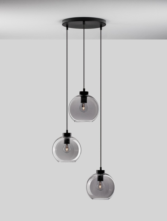 Corp de iluminat suspendat Palmer Smokey / Negru Ø30 x H 145 cm - Img 4