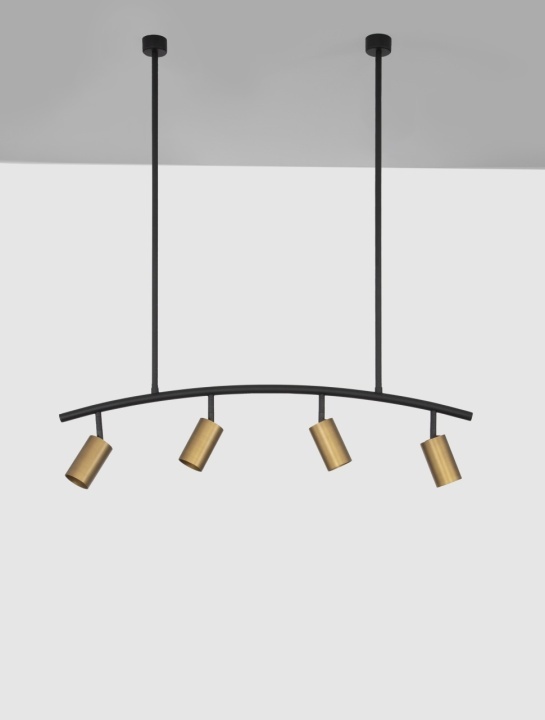 Corp de iluminat suspendat Pogno Negru / Auriu Ø96,5 x H 90 cm - Img 3