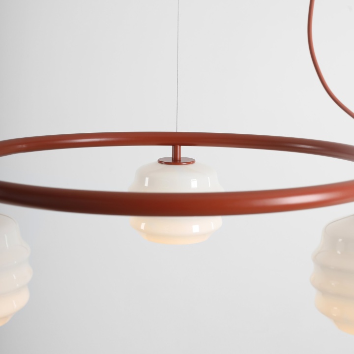 Corp de iluminat suspendat Puff Ring 63 cm 3xE27 - Teracotă - Img 4
