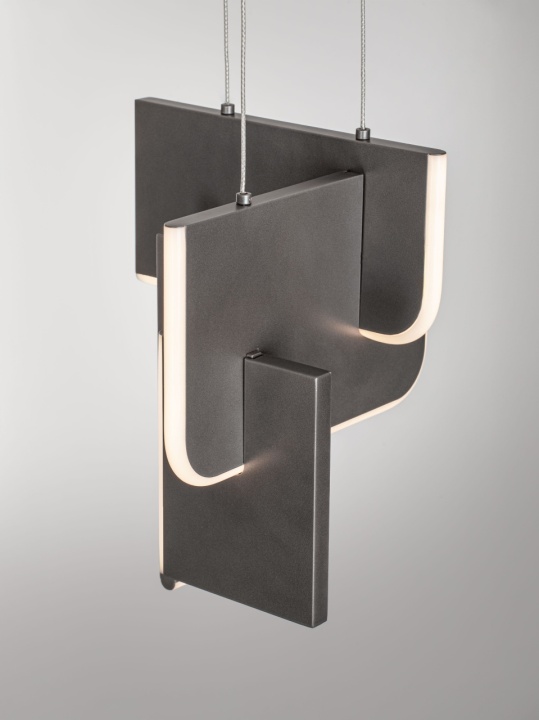 Corp de iluminat suspendat Totem Argintiu / Gri 24,6 x 25,3 x 200 cm - Img 5