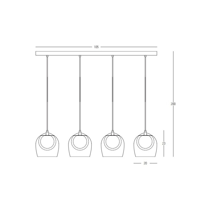 Corp de iluminat suspendat Vetro Anello LED 3000K - Negru mat, Transparent - Img 4