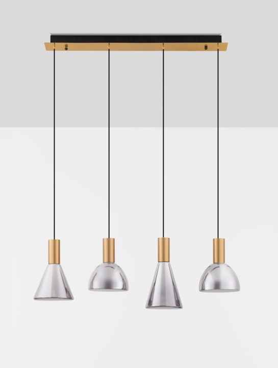 Corp de iluminat suspendat Voi Gradient Smokey / Auriu 87 x 17 x 150 cm - Img 3