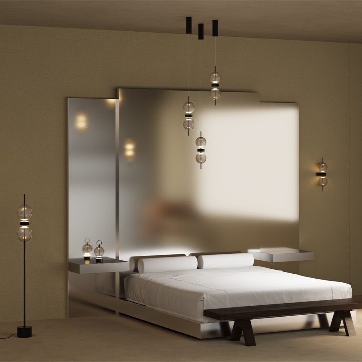 Lampa de masa Double Moon Ø 12 cm 3000K - Negru - Img 6