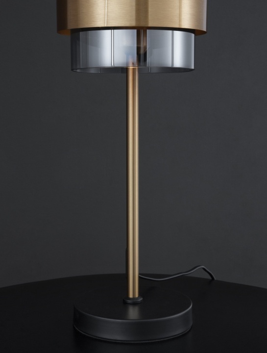 Lampa masa / veioza Sianna Smokey / Auriu Ø18 x H 47 cm - Img 4
