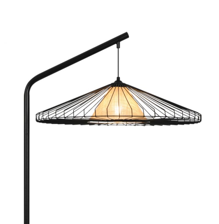 Lampadar natural Mona - Negru / Lemn deschis - Img 2