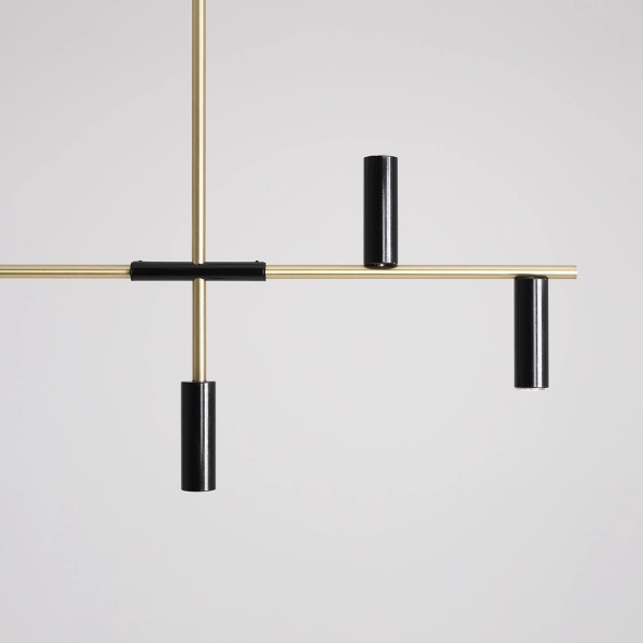 Lustra Trevo 6 Negru / alama 126 cm 6xGU10 mini - Img 3