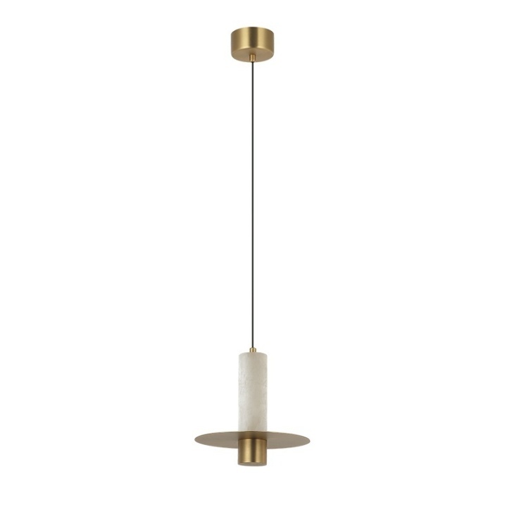 Pendul Alabaster LED 3000K - Alamă, Natural - Img 2