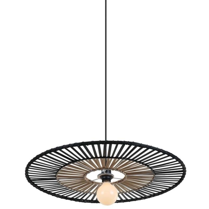 Pendul Bamboo Eclipse 1xE27 - Negru, Natural - Img 2