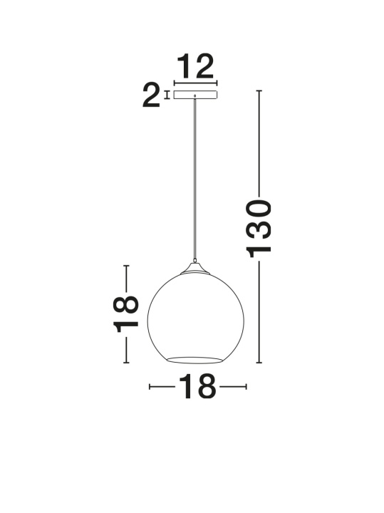 Pendul Blaze Cupru / Negru Ø18 x H 130 cm - Img 3