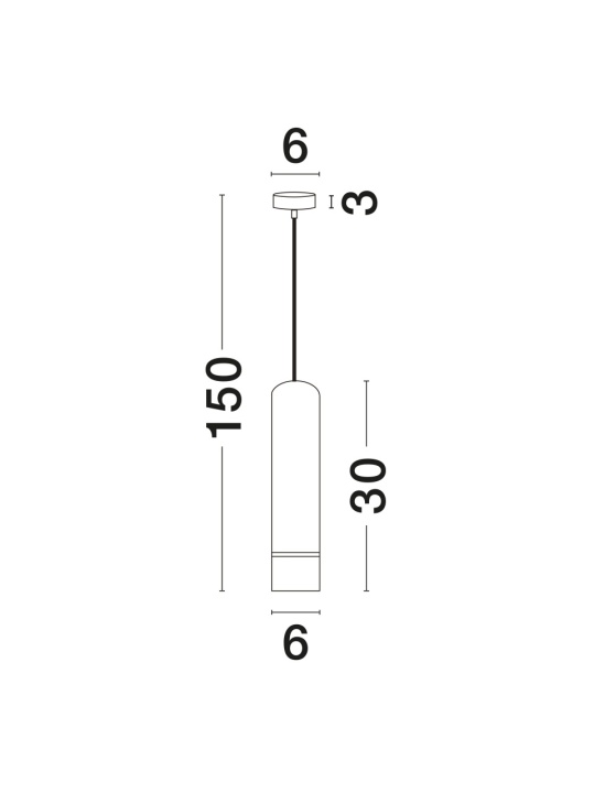 Pendul Esca Alb Ø6 x H 150 cm - Img 2