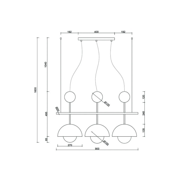 Pendul KELLO B white triple, alb - Img 2