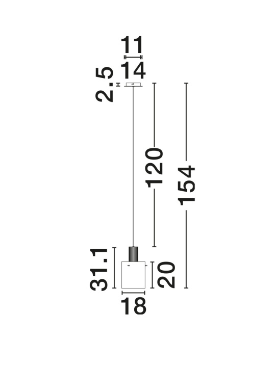 Pendul Mirbi Smokey / Negru Ø18 x H 154 cm - Img 5