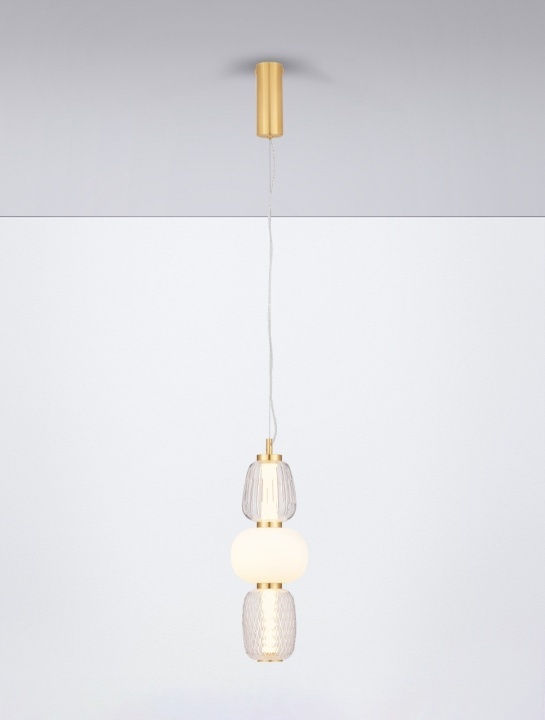 Pendul Movil Transparent / Opal / Auriu Ø17 x H 120 cm - Img 4