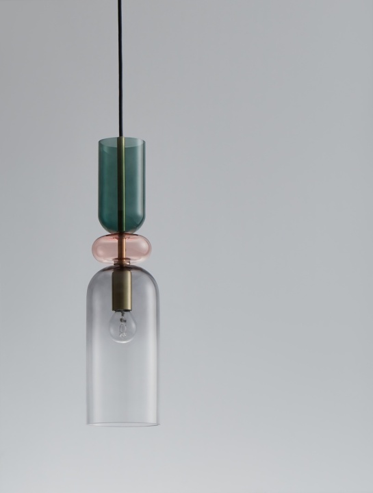 Pendul Murano Gri / Auriu Ø10,8 x H 198 cm - Img 5