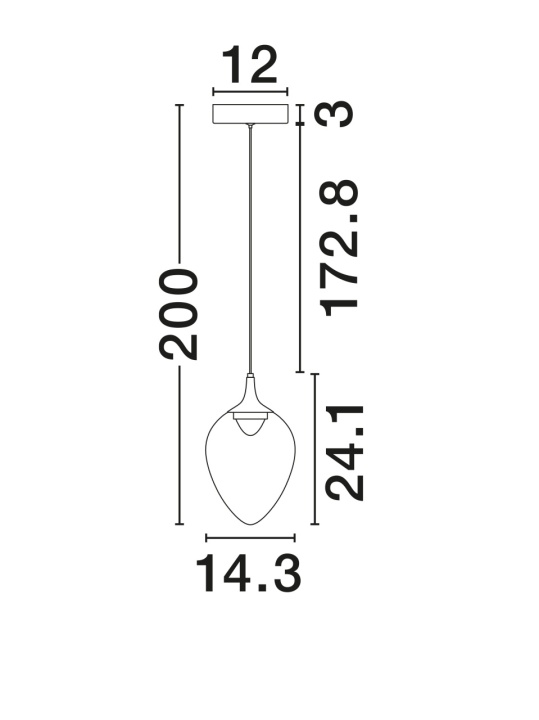 Pendul Nali Smokey / Negru Ø14,3 x H 200 cm - Img 5
