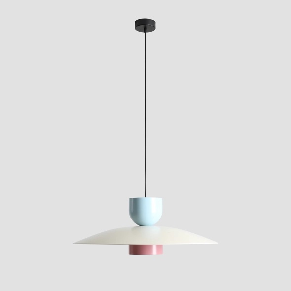 Pendul Nutta 65 cm 1xE27 - Albastru deschis + Crem - Img 3
