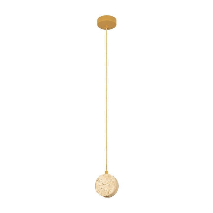 Pendul Travertino LED 3000K - Auriu, Natural - Img 2