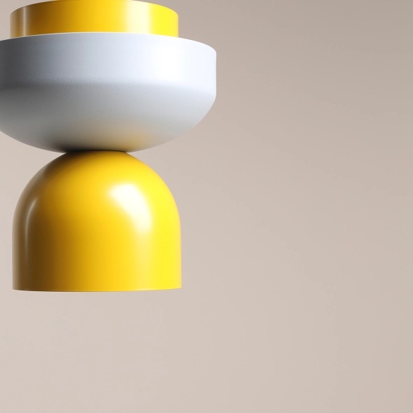 Pendul Ulia 23 cm 1xE27 - Gri + Muștar - Img 3